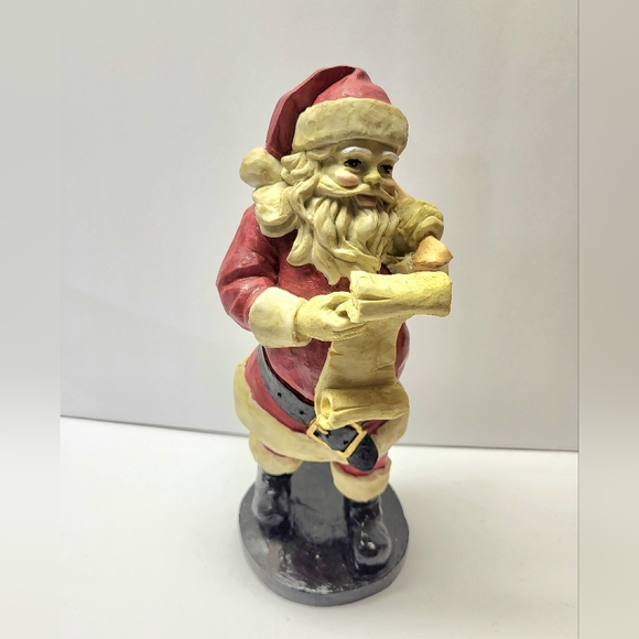Holiday Cute Vintage Santa Figurine Statue With Naughtynice List Toy